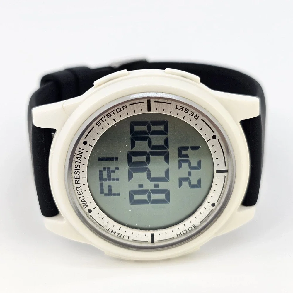 Beeasy Men's Ultra Slim Digital Watch 44MM‎ New Black Plastic Bands New Battery